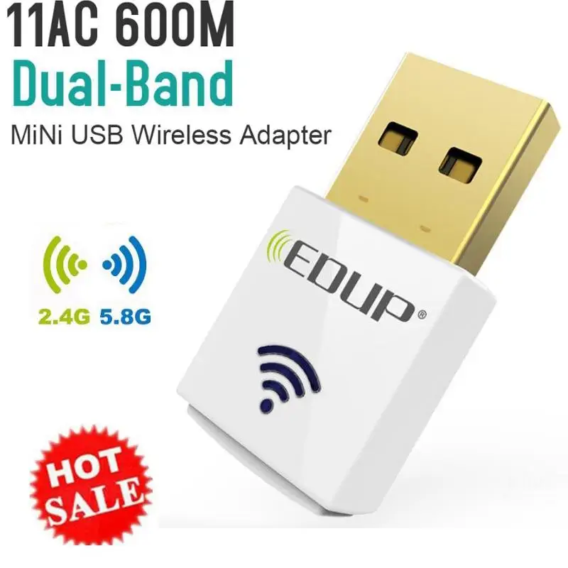 EDUP WiFi приемник 600 Мбит/с двухдиапазонный USB WiFi 5 ГГц адаптер USB Ethernet PC Сетевая карта Lan AC600 802.11ac беспроводной Wifi Donge