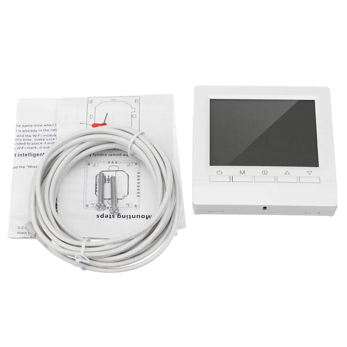 AC 220V Умный Цифровой Wi-Fi контроллер температуры нагрева воды сенсорный экран светодиодный дисплей комнатный термостат контроллер регулятор - Цвет: Белый