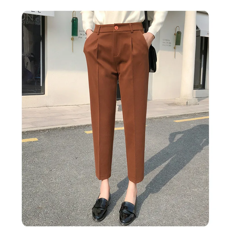 

JUJULAND Women Leggings Stretch fabrics Drawstring Harlan pants Ankle-Length Pants black 9118