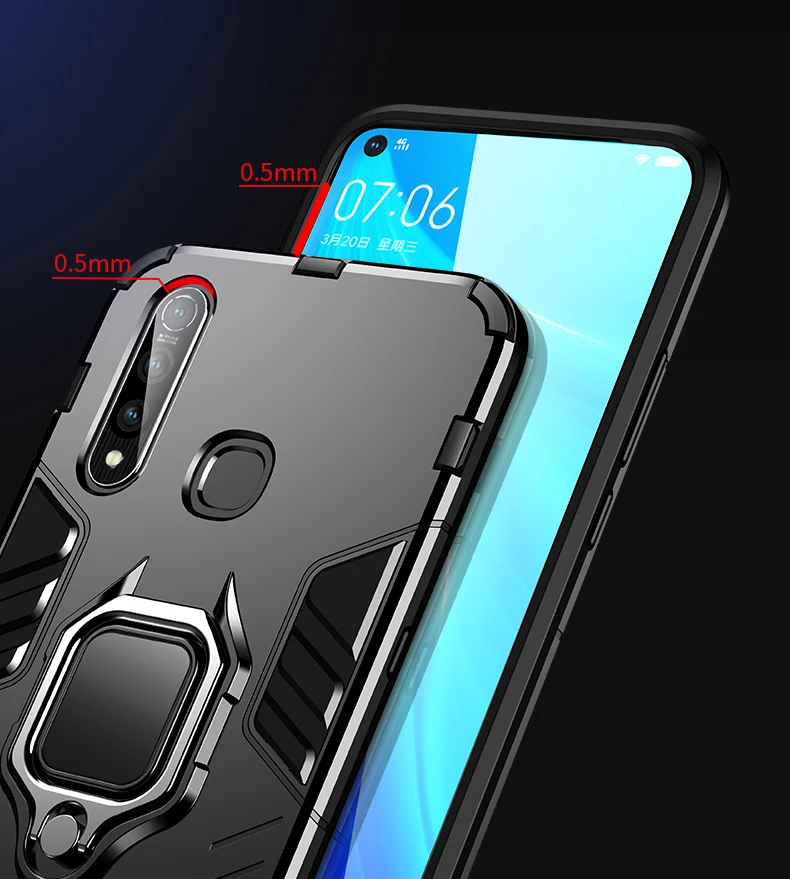 ДЛЯ VIVO Z5X Z5i Z5 кольцо держатель Броня Бампер Жесткий PC задняя крышка для VIVO Z1Pro чехол кольцо на палец мягкий прочный противоударный Fundas