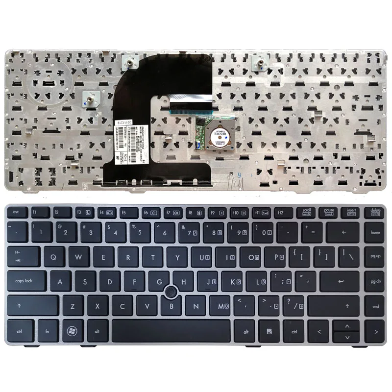 Laptop Keyboard Elitebook 8460p 8470B US for HP 8460w/Probook/6460/6460b 6470 with Silver-Frame