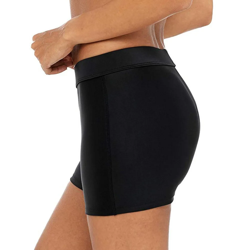 High Waist Conservative Boxer Shorts Women Bikini Bottoms Swim Briefs Elasticity Beach Shorts Stretch Shorts breathable  #2 (6)