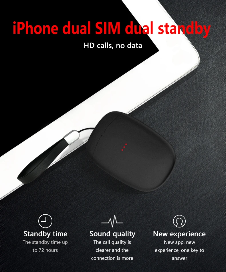 

Dual 2 Sim Dual Standby Extend SIM Bluetooth Adapter L10 GoodTalk No Jailbreak for iPhone5-7 and iOS7-12