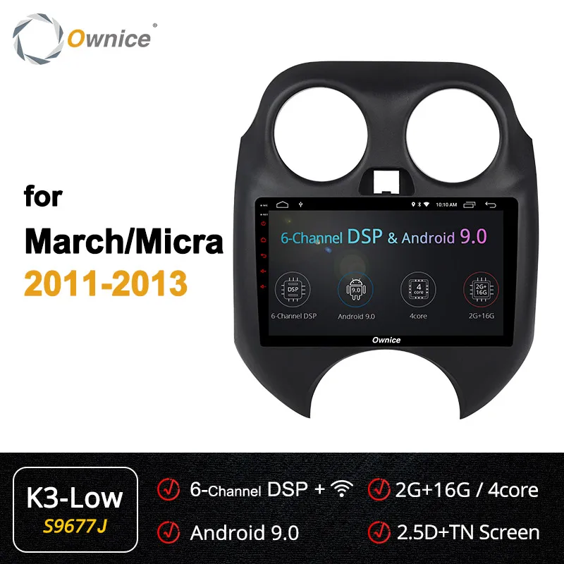 S9677 K3-Low Ownice K3 K5 K6 9 дюймов 4G Восьмиядерный автомобильный dvd-плеер для Nissan Mirca March K13 Renault Pulse Android 9,0 автомобильный Радио Мультимедиа gps - Цвет: S9677 K3-Low