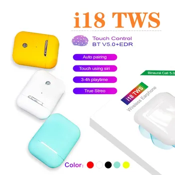 

New i18 TWS Bluetooth 5.0 Headsets Wireless Earphones Touch Control Earbuds for All Smart Phone PK i10 i11 i12 i13 i20 i14 TWS