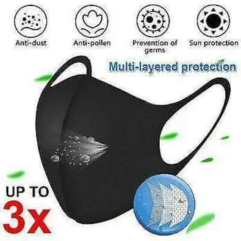 

Fast Delivery 3PCS Reusable Mask Facemask Cover Reusable Washable Earloop