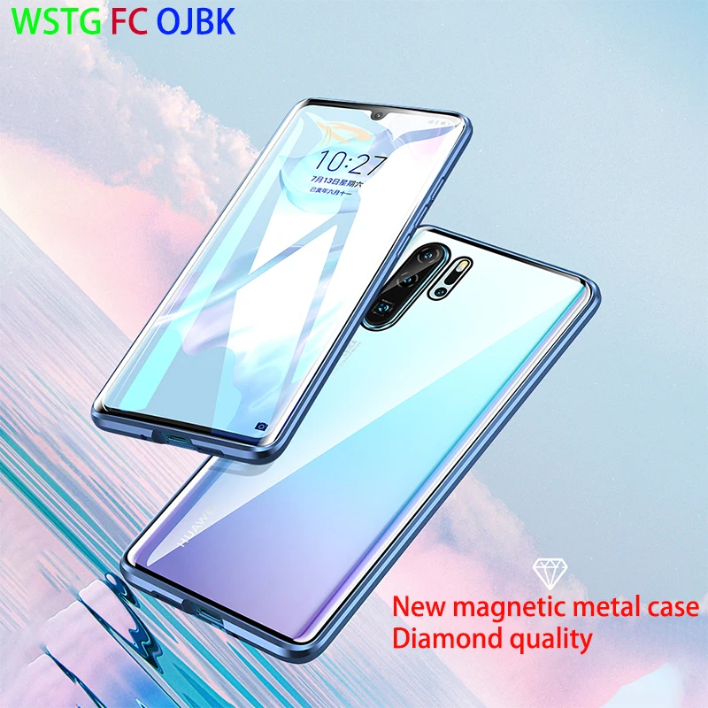 Магнитный металлический двухсторонний стеклянный чехол для телефона huawei mate 30 20 10
