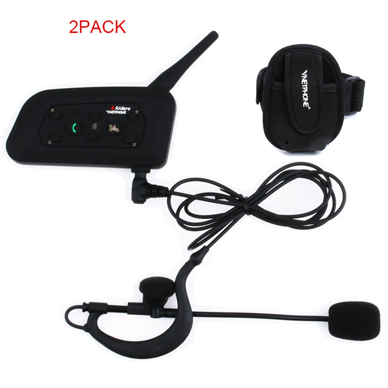 2PACK V6C 1200M Intercom Full Duplex Two-way Football Referee Coach Judger Intercoms Arbitration Earhook Earphone | Автомобили и