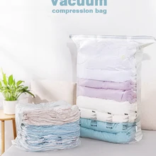 Hohe Kapazität Hause Vakuum Tasche Kleidung Quilt Transparent Mit Ventil Lagerung Reusable Organizer Platzsparende Liefert