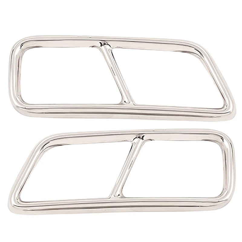 

2Pcs Stainless Steel Chrome Exhaust Pipe Trim for Cadillac Xt5 Xt4 2016 2017 2018 Muffler Cover Accessories