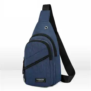 

Men Shoulder Bag Chest Bag Casual Sports USB Charging Crossbody Bag