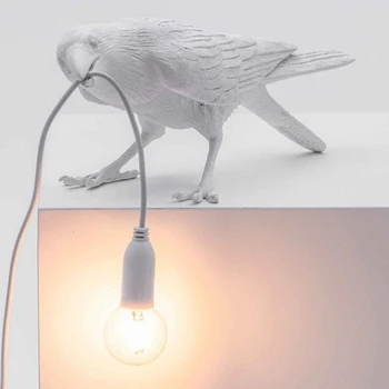 

USB Birds Table Lamps Bedroom Resin Crow Desk Lamp Bedside Light Wall Sconce JA55