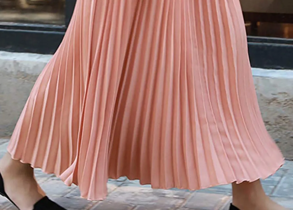 KLV/Для женщин юбка faldas mujer moda חצאיות rokken одноцветное Цвет плиссированные элегантные длинные штаны с высокой талией и эластичной резинкой на поясе, юбка#3