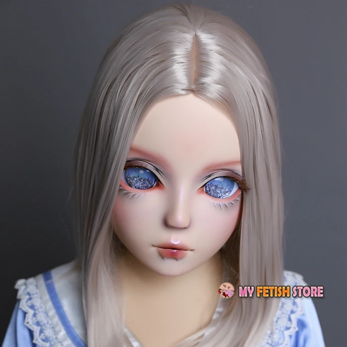 S06) HIDOLLS качество ручной работы Женская девочка Смола половина головы Косплей Японская ролевая игра BJD кигуруми маска Трансвестит кукольная маска
