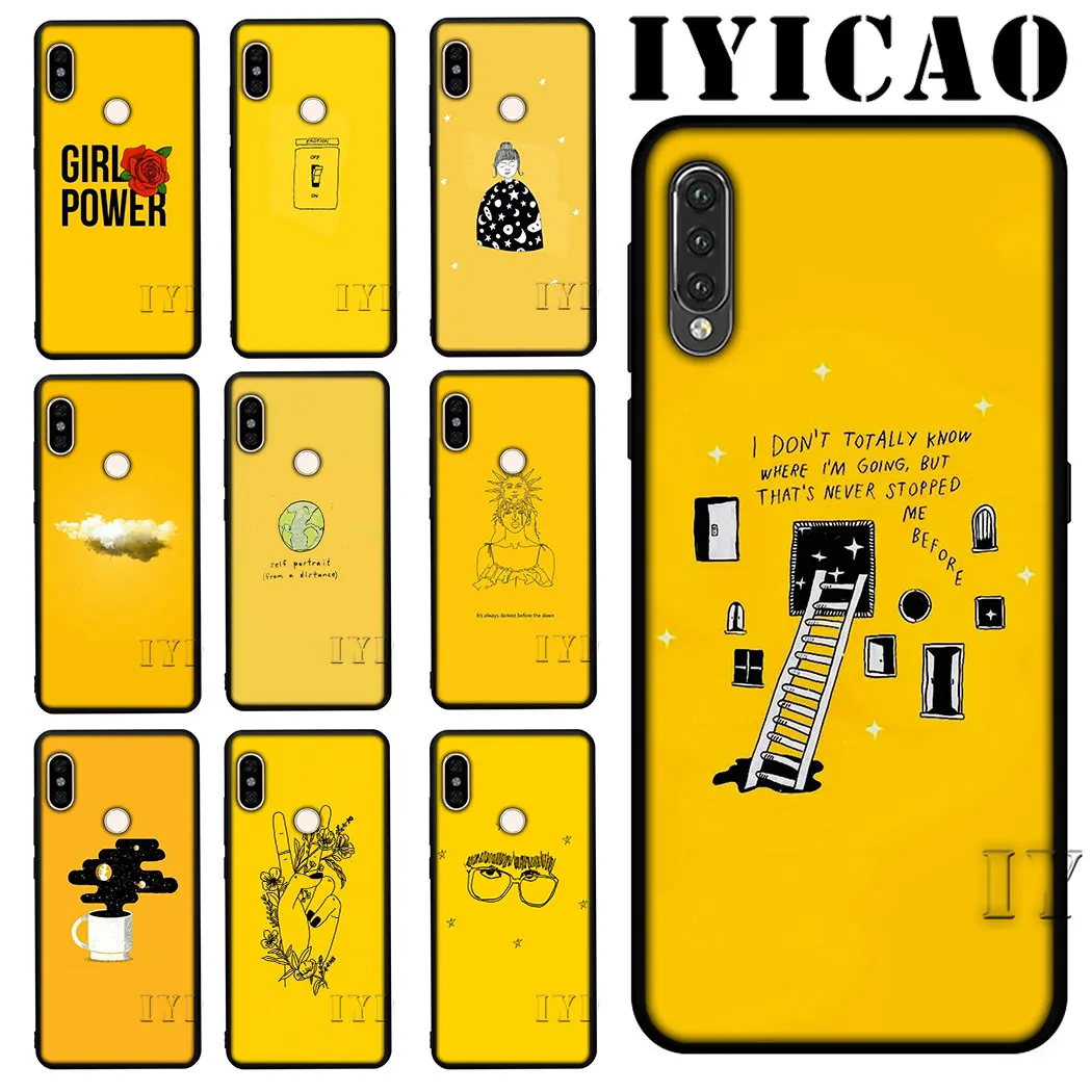 

IYICAO Yellow Aesthetic Art Soft Silicone Phone for Redmi Note 5 6 7 Pro 5A Prime 7A K20 Pro Go Note 8 Pro Cover