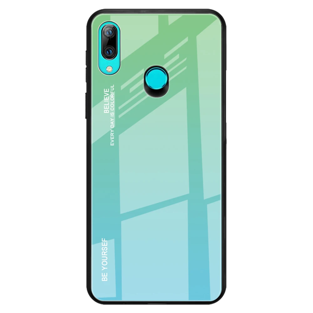 4 Для huawei P Smart чехол стеклянная крышка на huawei PSmart Z Plus+ чехол силиконовый мягкий бампер градиентное стекло Защита 360 ° - Цвет: 4
