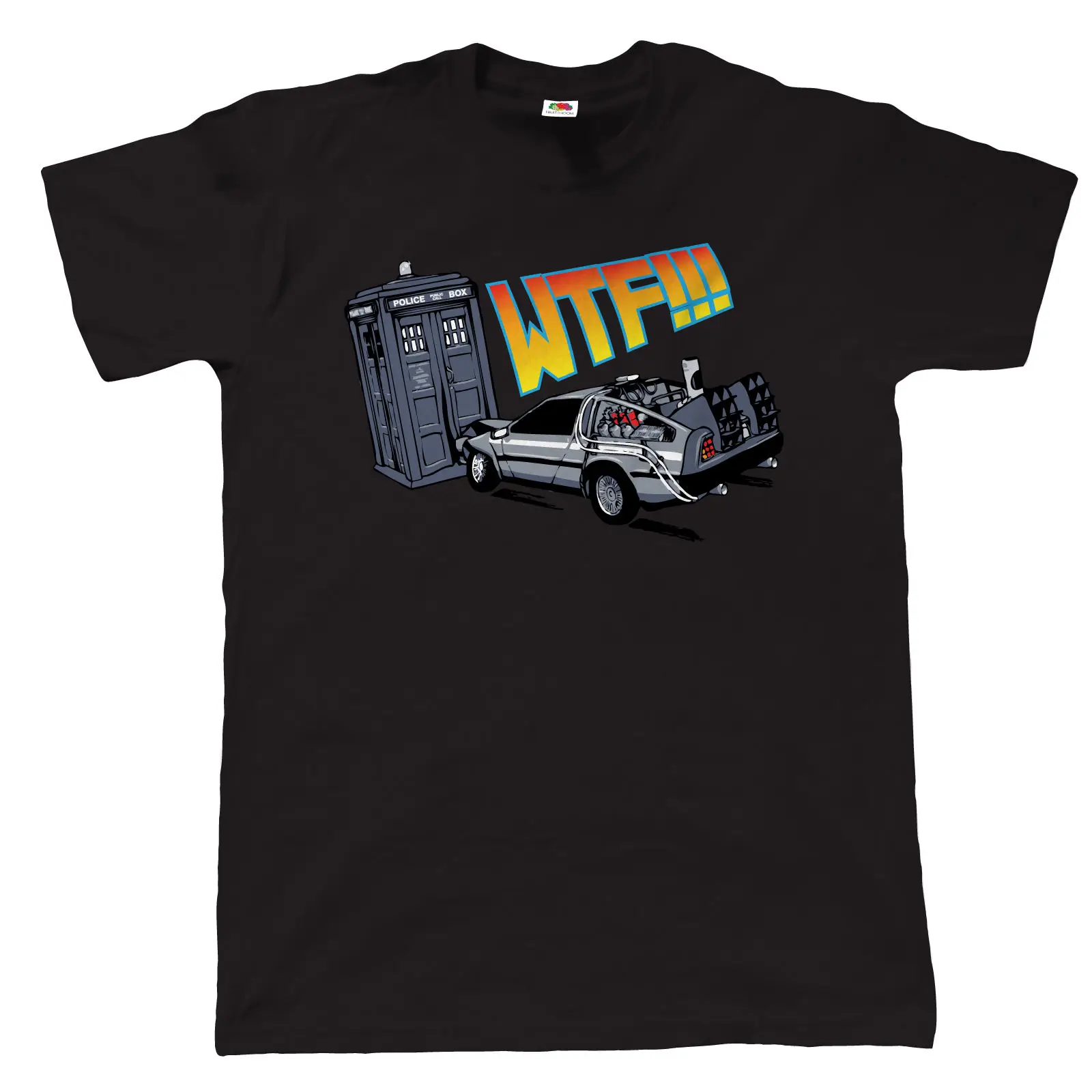 WTF Tardis V Delorean Sturz футболка Dr. Who Zuriuck In Die Zukunft Inc летние модные футболки с забавным
