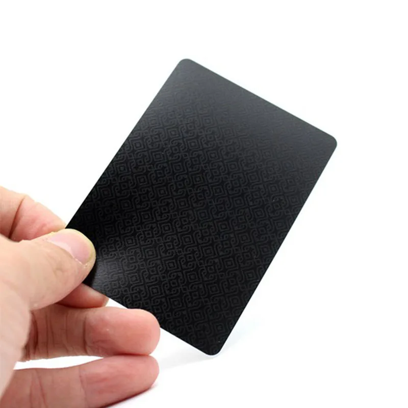 Plastic Waterproof PVC Pure Black Magic Box-packed Plastic Playing Cards Set Deck Poker Creative Gift Durable Poker wholesale