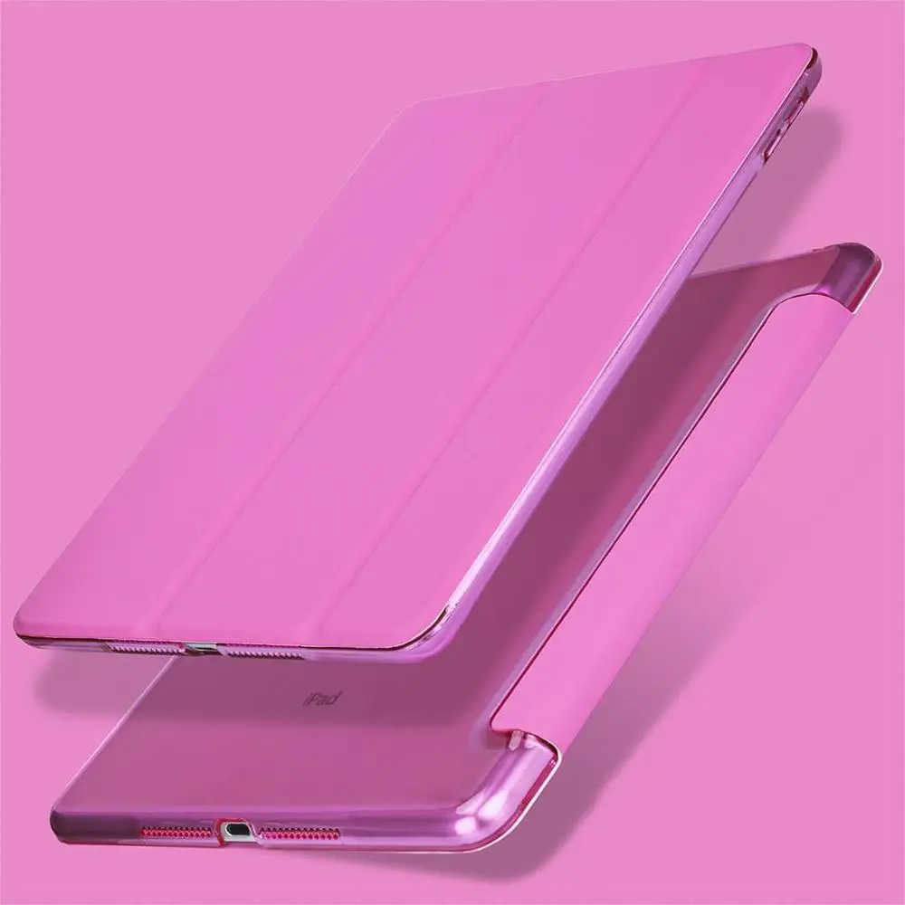 Тонкий чехол для iPad 9,7 6th, чехол, ультра тонкий, из искусственной кожи, умный чехол, авто спящий чехол, для iPad 9,7 / чехол, Funda - Цвет: Розовый