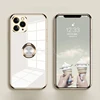 Case For iPhone 11 12 Pro Max Case For iPhone 11 Pro Max Cases for iphone 11Pro cover New Square Plating Silicone w/ Ring Holder ► Photo 3/6
