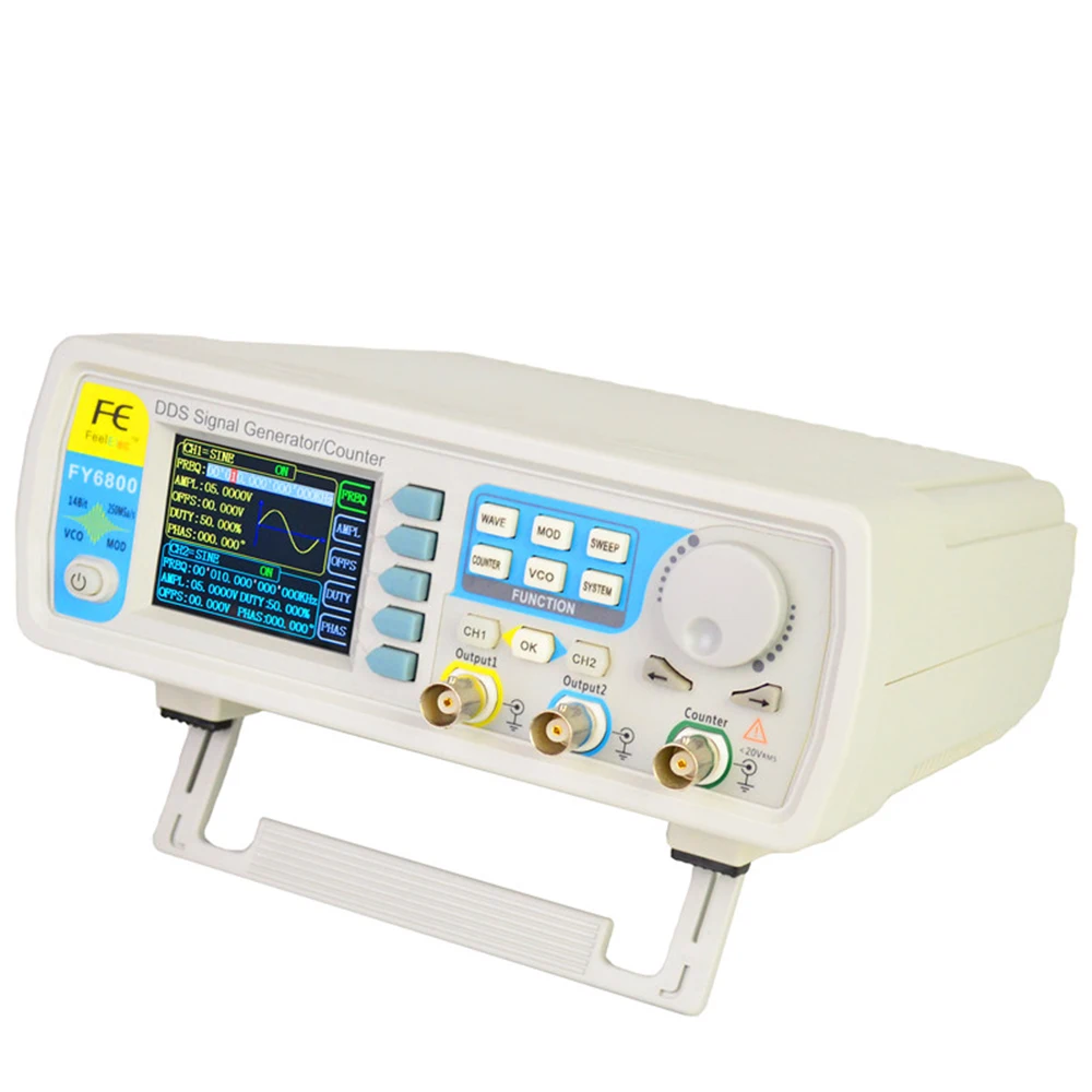 

FY6800 DDS Dual-channel Function Signal Generator Arbitrary Waveform Generator 250MSa/s Frequency Meter 14bits 20/40/60MHz