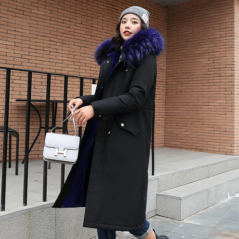 #*Cheap Women Parka 2019 Fashion Jacket Long Sleeve Fur Big Collar Cotton Clothes Warm Thicken Coat Padded Outwear Plus Size Overcaot