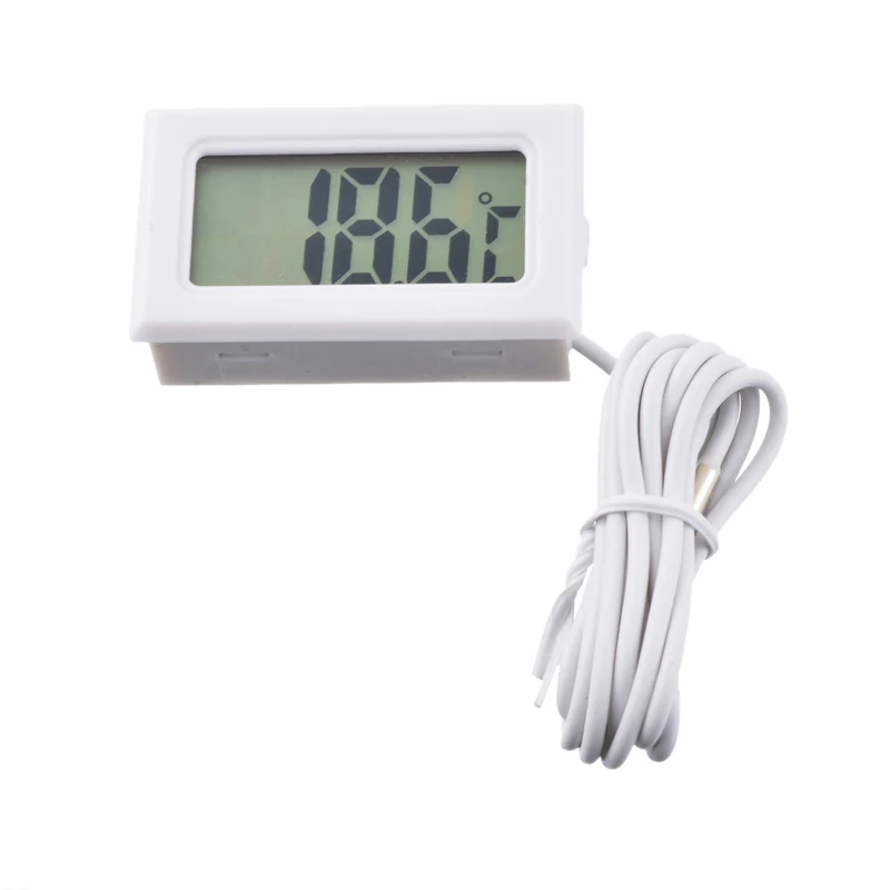1 шт. ЖК-электронный цифровой термометр гигрометр наружный закрытый C/F термометр гигрометр Будильник-1-2 - Цвет: wire white
