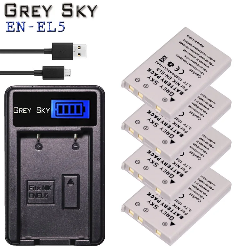 Аккумулятор и зарядное устройство USB для NIKON Coolpix P530 P520 P510 P100 P500 P5100 P5000 P6000 EN EL5 ENEL5 с