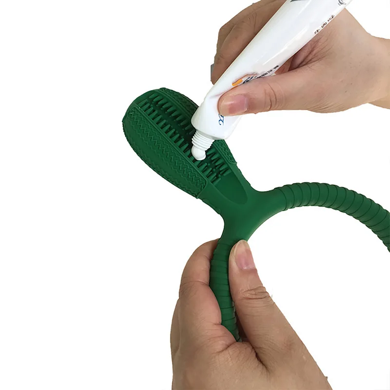 

2 In 1 Pet Toy And Toothbrush, Natural Rubber Pet Interactive Chew Toy And Teeth Cleaning Brush