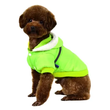 

Pet Dog Coat Thickened Warm Soft Comfortable Jacket Reflective Strip Design Beautiful Safe Pet Dog Clothes Winter