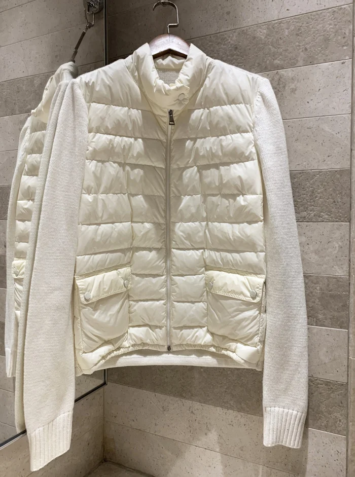 Women's winter new ultra light white duck down jacket Knit sleeve stitching Slim women's high quality down jacket