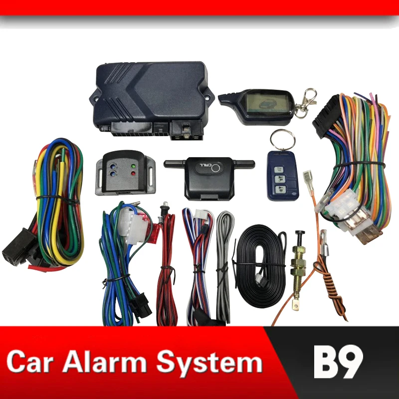 

Car Alarm System Russian Version Two Way Alarm for Starline B9 with Engine Start LCD Remote Control Key Fob Case For B9 tomahavk