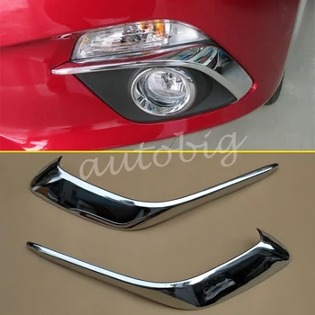

Chrome Front Fog Light Cover FOR Mazda3 2014 2015 2016 Mazda 3 BM Foglight Trim Eyebrow Eyelid Sedan Hatchback