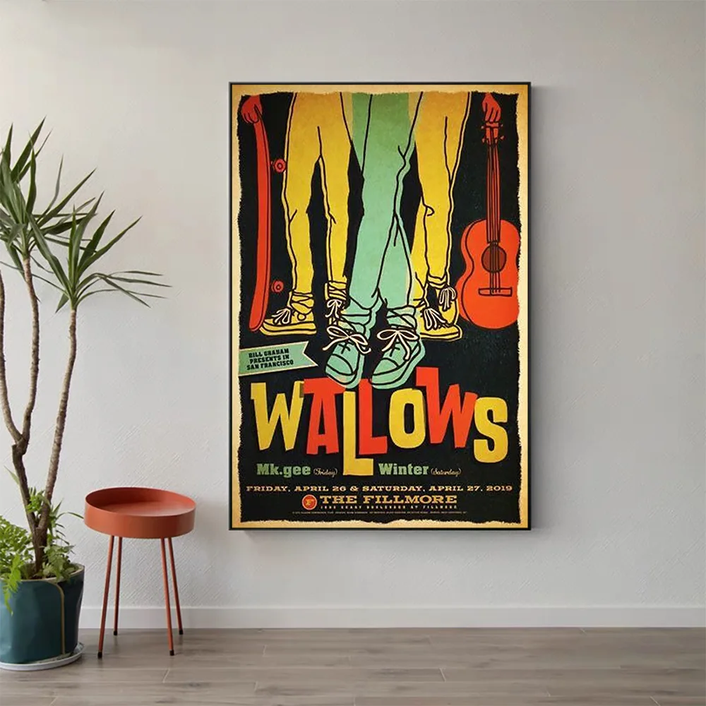 W570 Silk Fabric Poster Wall Art Decor Wallows The Fillmore Vintage 