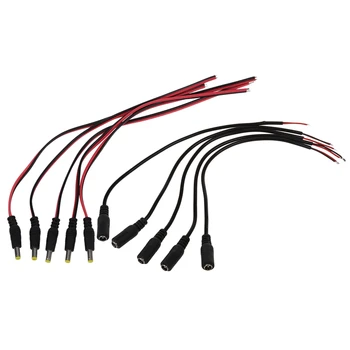 

10 Pcs DC Adapter Cable Cord for CCTV Camera: 5 Pcs Connection Cable Connector Female Power Cord & 5 Pcs Male Male Connector 2.1