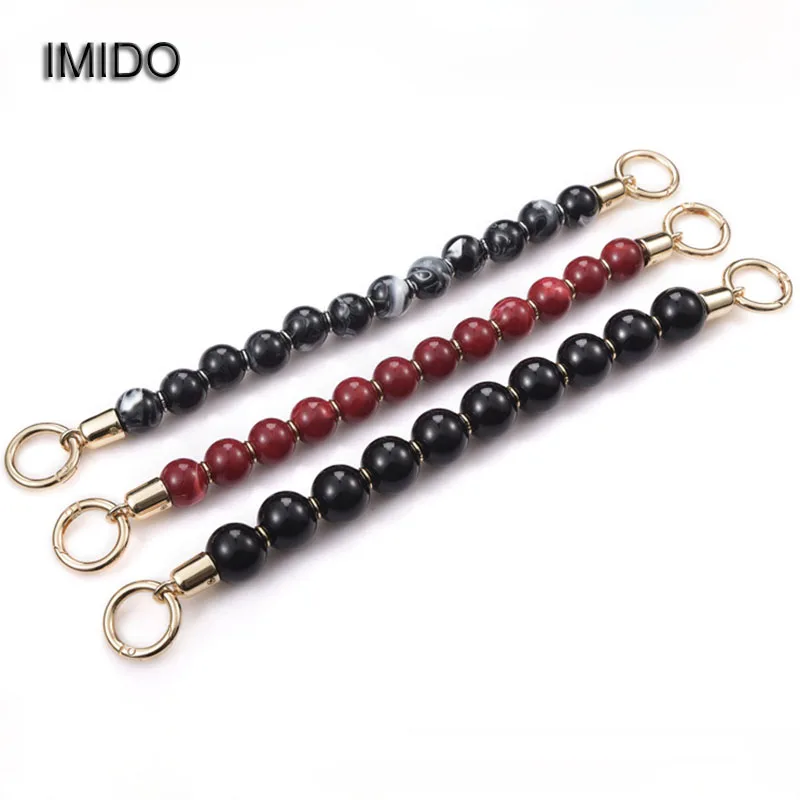 

IMIDO 30cm Short Straps Handbag Belt Tote Bag Handle Acrylic Beads Bag Strap Replacement Accessory Parts Red Brand Design STP159