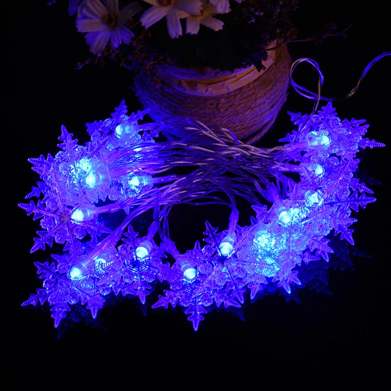 

Hexagonal LED Snowflake Light String Battery Powered Holiday Christmas Decor Hot