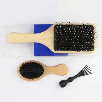 

Anti-static Bladder Hairdressing Massage Comb Bristles Massage Comb Set Wooden Handle Hair Brush Styling Tool Supplies