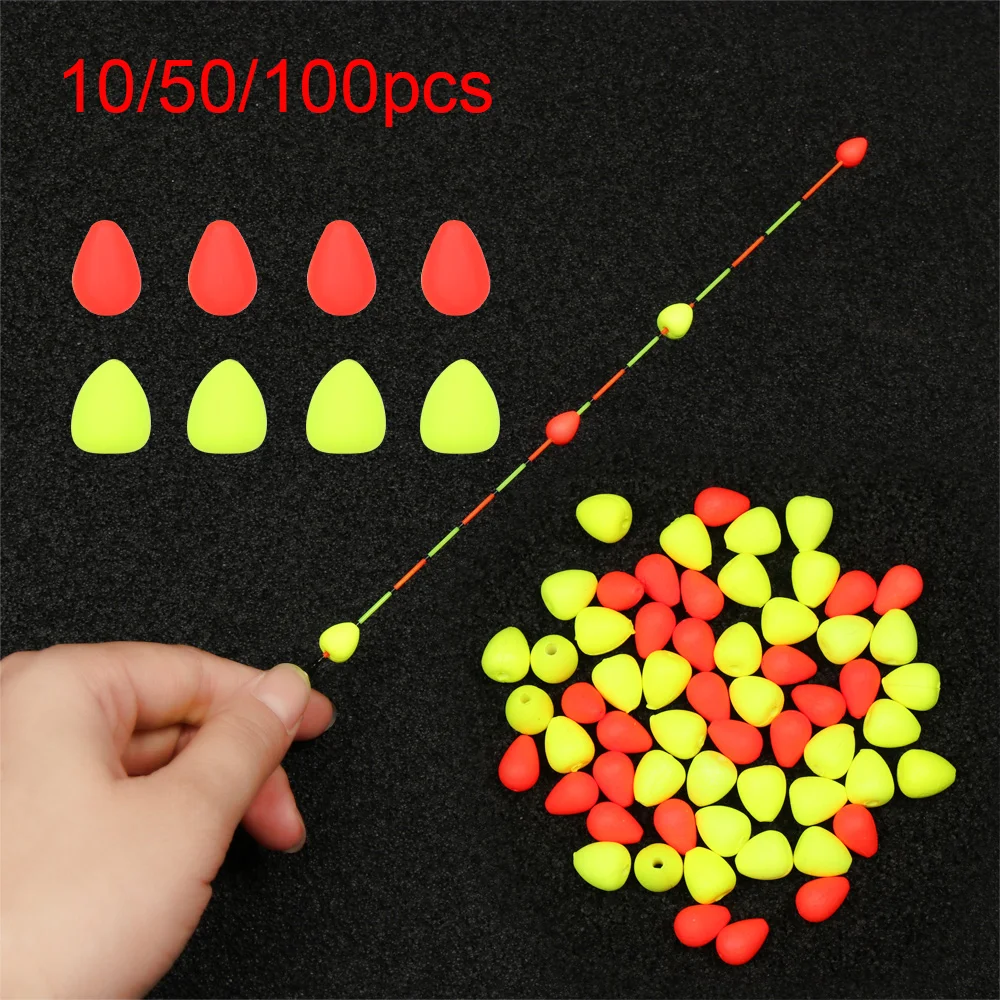 10/50/100Pc Moveable Float Tail Eye-catching Beans Sensitive Fishing Signal Sender Visualable Beans Red/Yellow Fishing Tackle fishing tackle