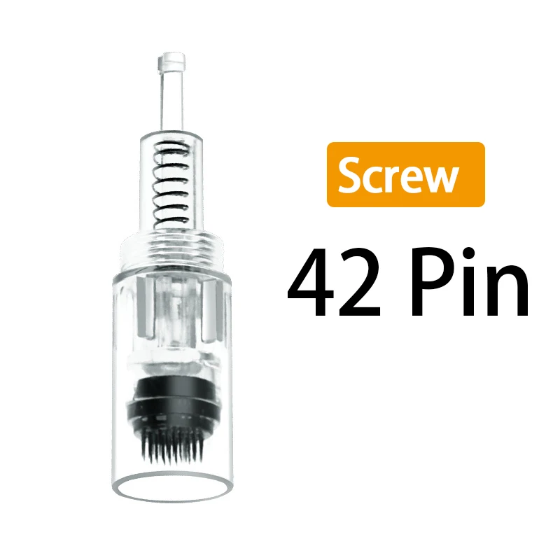 42pin 10pcs Screw Замена винтового скручивающегося картриджа для Derma Pen Micro needle 12 pin/36 pin skuare круглая нано микро нано-игла иглы татуировки - Габаритные размеры: 42pin 10pcs Screw
