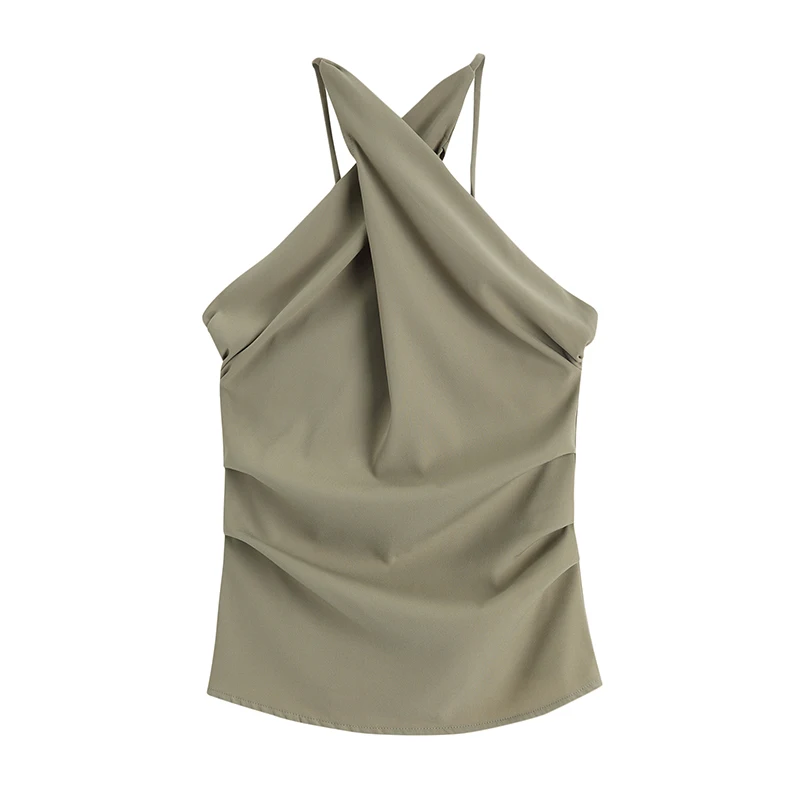 

Sexy Ladies Backless Basics Tanks Top Vest Cross Wrap Fitted Camisole Slim Fitted Summer Female Tops Women 2020