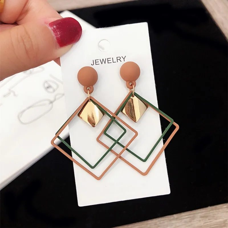 2019-Korean-Fashion-Round-Earrings-Candy-Colors-Earrings-Statement-Geometric-Hollow-Square-Drop-Earrings-for-Women