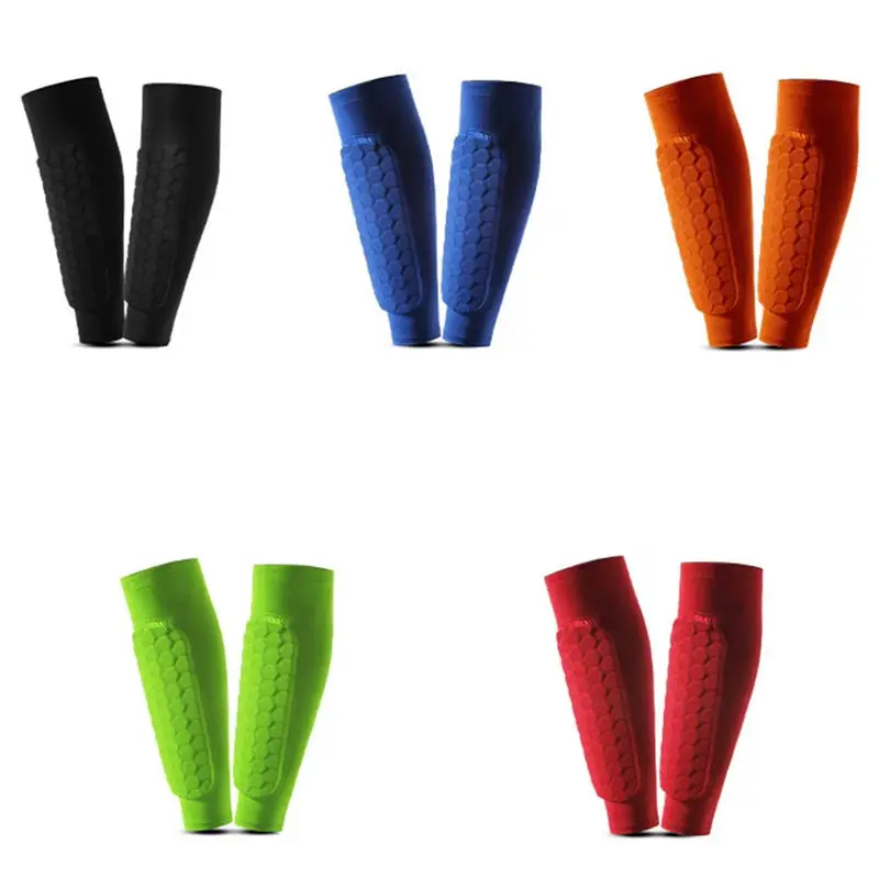2Pcs Outdoor Sports Shin Pads Calf Compression Sleeve with Honeycomb Pads Soccer Running Cycling MTB Shin Guards Shank Protector