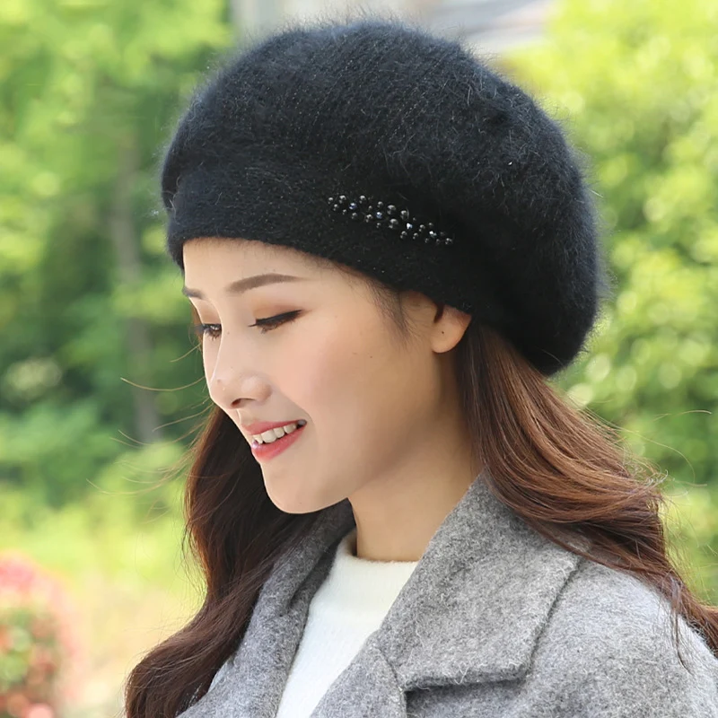 gorro quente grosso pérola dupla camadas neve