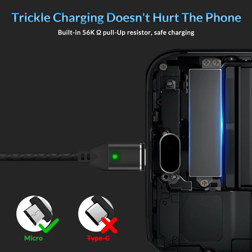 Магнитный Micro USB кабель TOPK AM41 для samsung Galaxy S7 Xiaomi Redmi Note 5, магнитный кабель для быстрой зарядки Microusb