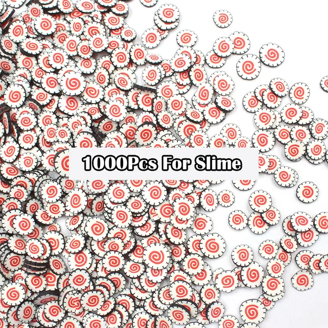 1000 шт слайм Fimo Poker ломтики наполнитель для слизи Фрукты Fimo дополнение талисманы для Diy Lizun аксессуары глиняные принадлежности игрушки для дизайна ногтей - Цвет: Sushi Slice