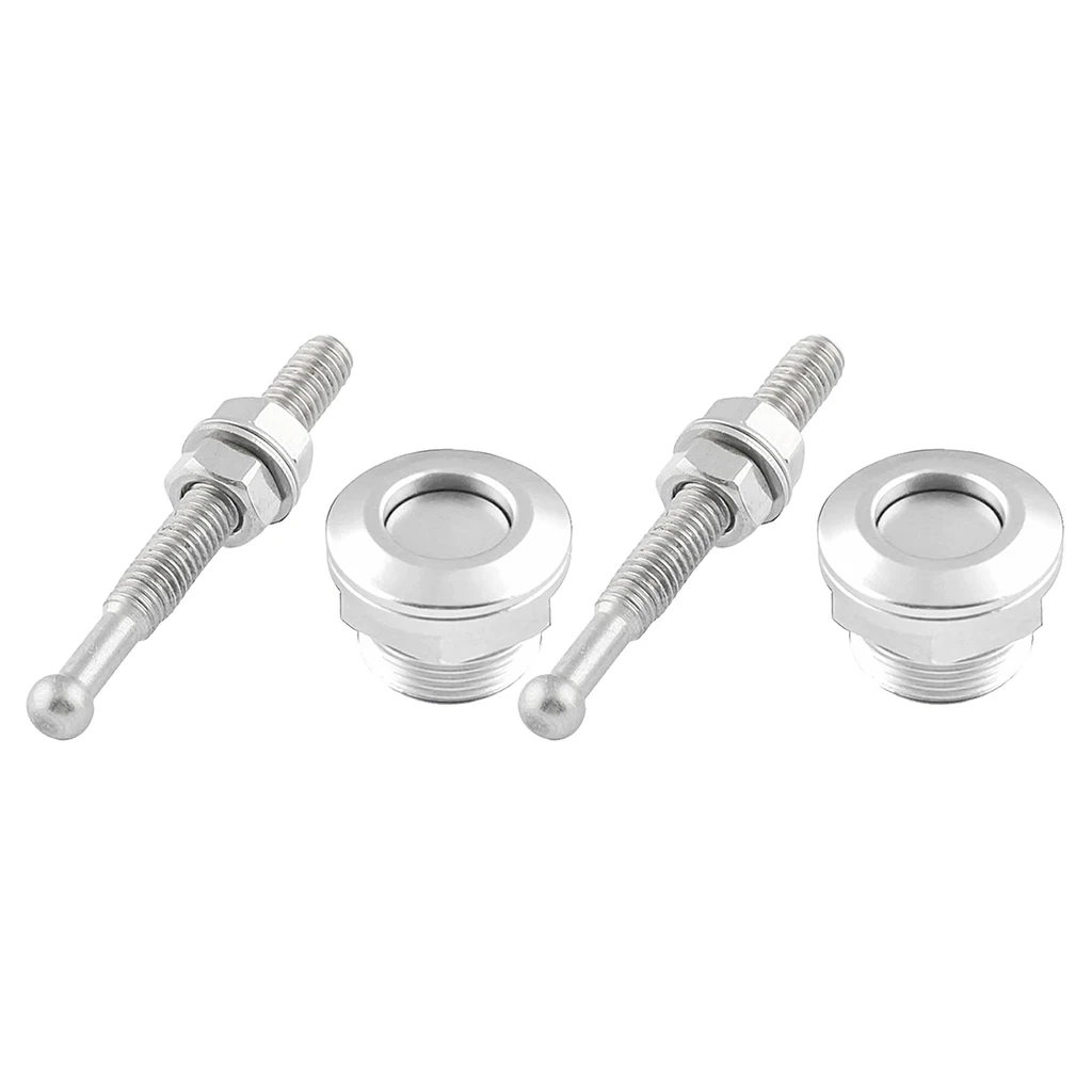7/8 inch 22mm Push Button Hood Pins Locking Kit Latch Quick Release Silver- Pack of 2