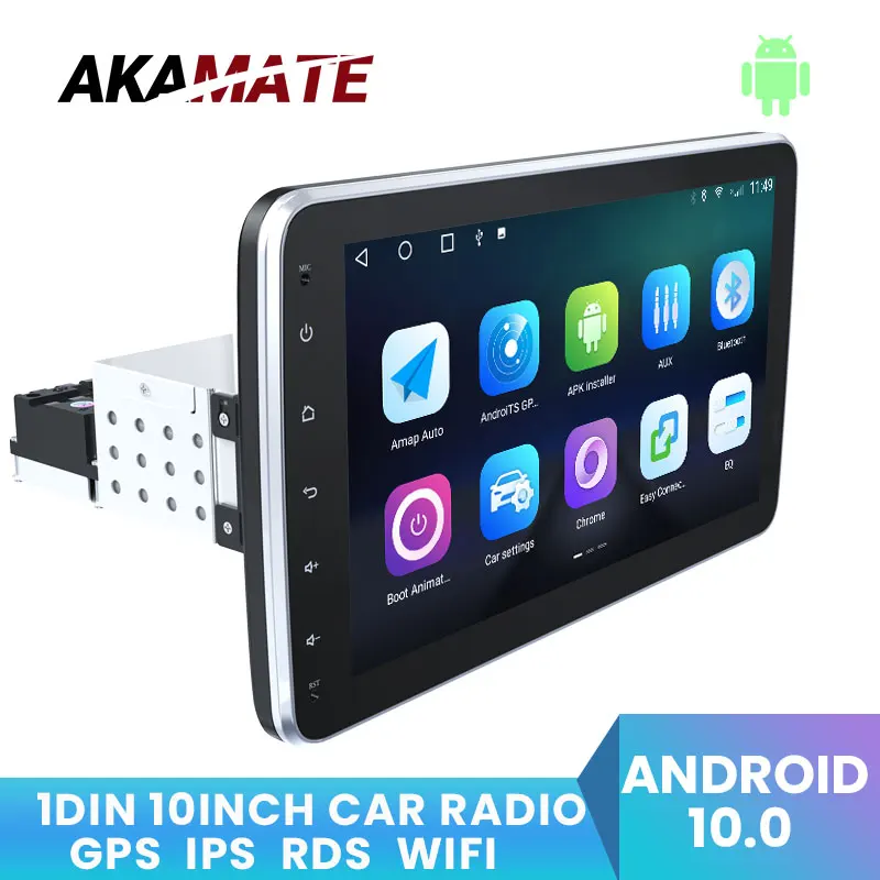 1din Android 10.0 Car Radio Touch Screen Multimedia Video Player GPS WIFI 4G Version FM RDS For Stereo Carplay Auto | Автомобили и