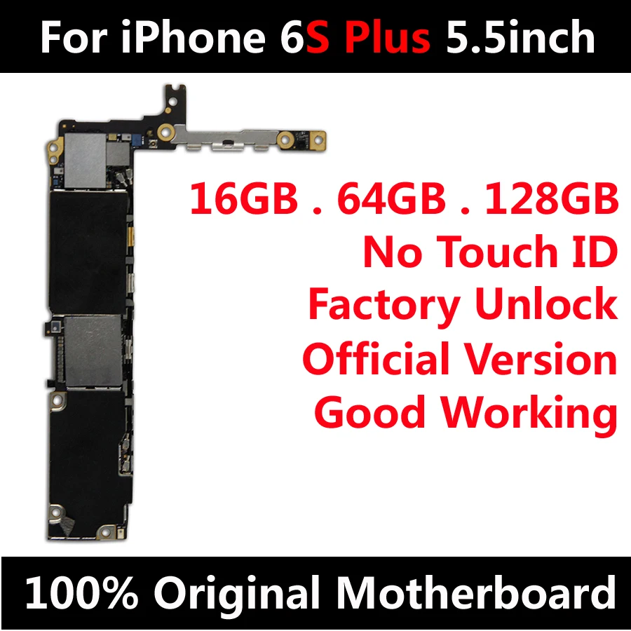 Оригинальная материнская плата для iPhone 6S Plus 5,5 дюймов разблокированная материнская плата без Touch ID с поддержкой обновления IOS