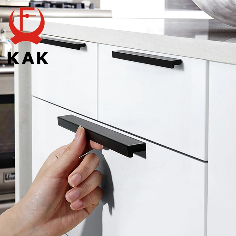 Furniture Handles KAK Fashion Hidden Cabinet Aluminum Alloy Kitchen Cupboard Pulls Drawer Knobs Room Door Hardware